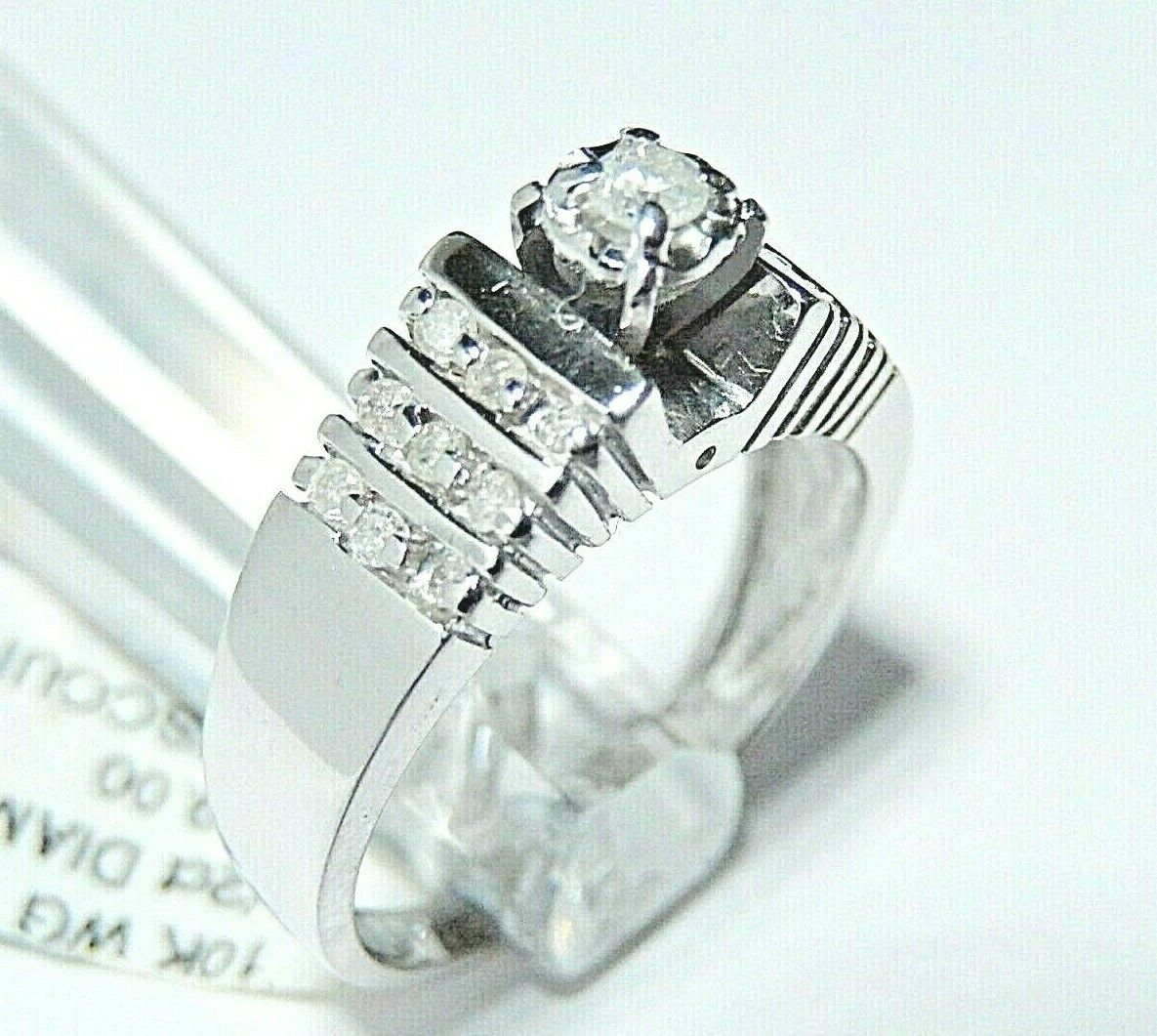 *NWT* .50CT Diamond Engagement Anniversary Wedding Ring 10K White Gold Sz 7