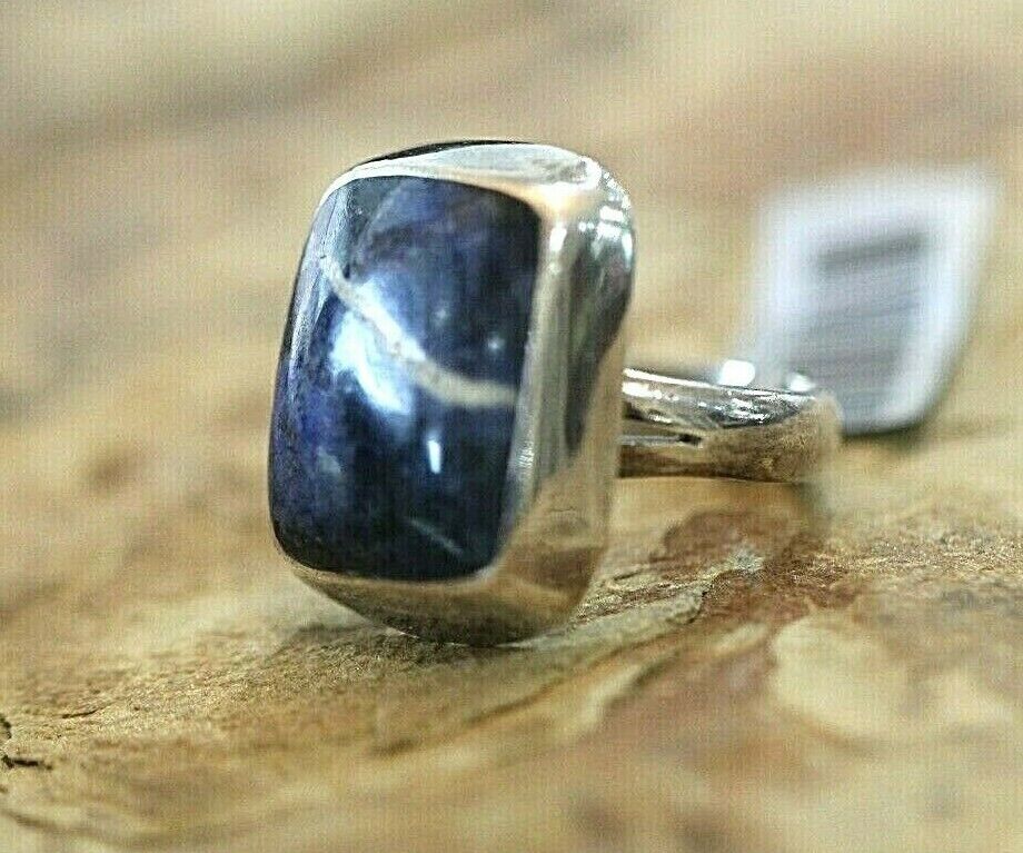 *VINTAGE*  LARGE STERLING SILVER  MEXICO TC-137 LAPIS LAZULI  RING SIZE 8.5