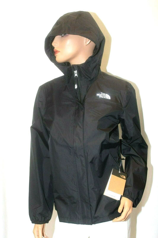 *NWT* $70. North Face Resolve Reflective Girls Black Rain Jacket HyVent Hood LG