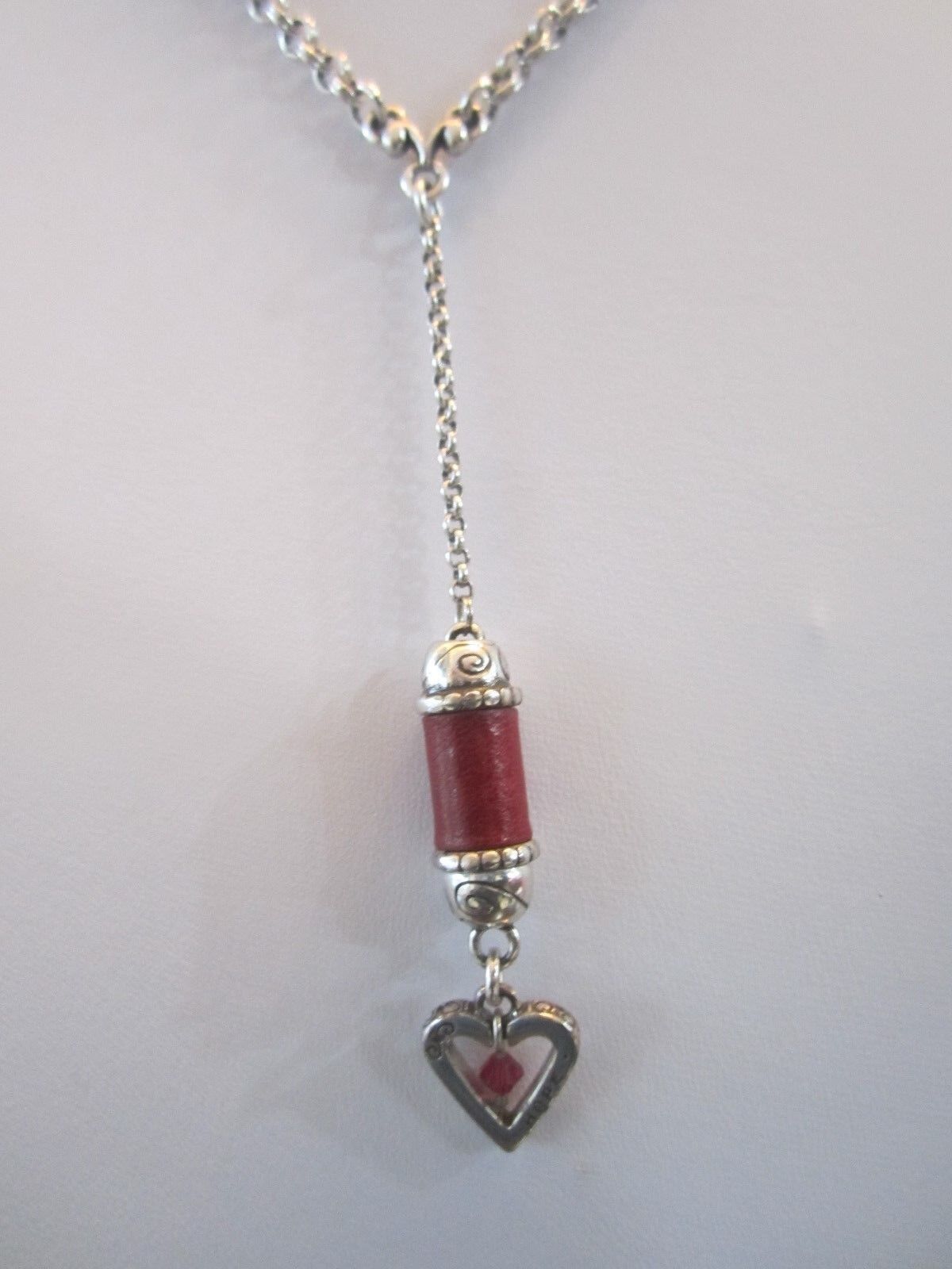RETIRED BRIGHTON HEART with RED CRYSTALS 16"-18" NECKLACE
