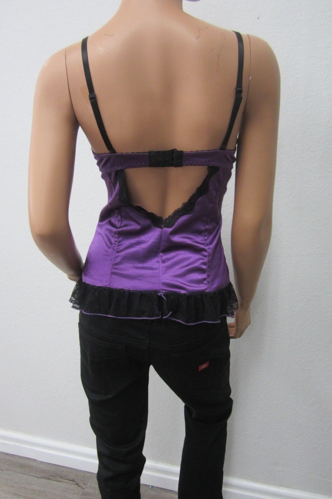 *New*  SEXY Native Intimates Black/Purple Corset Lingerie 34B