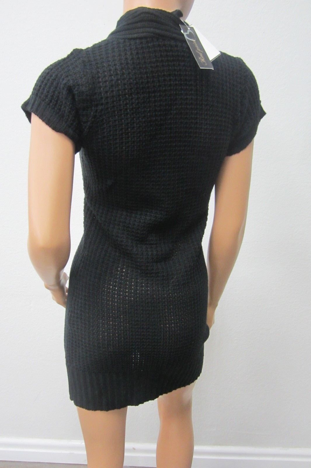 *NWT*RED PAINT - SEXY & CUTE  Cap Sleeves Black Sweater Dress Women's Size Large