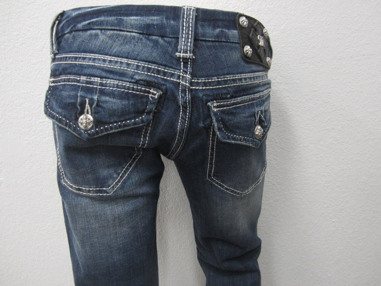MINT Miss Me Women's Wide Leg  Denim Jeans J54480W11 Med/Dark Size W27 x L29.5