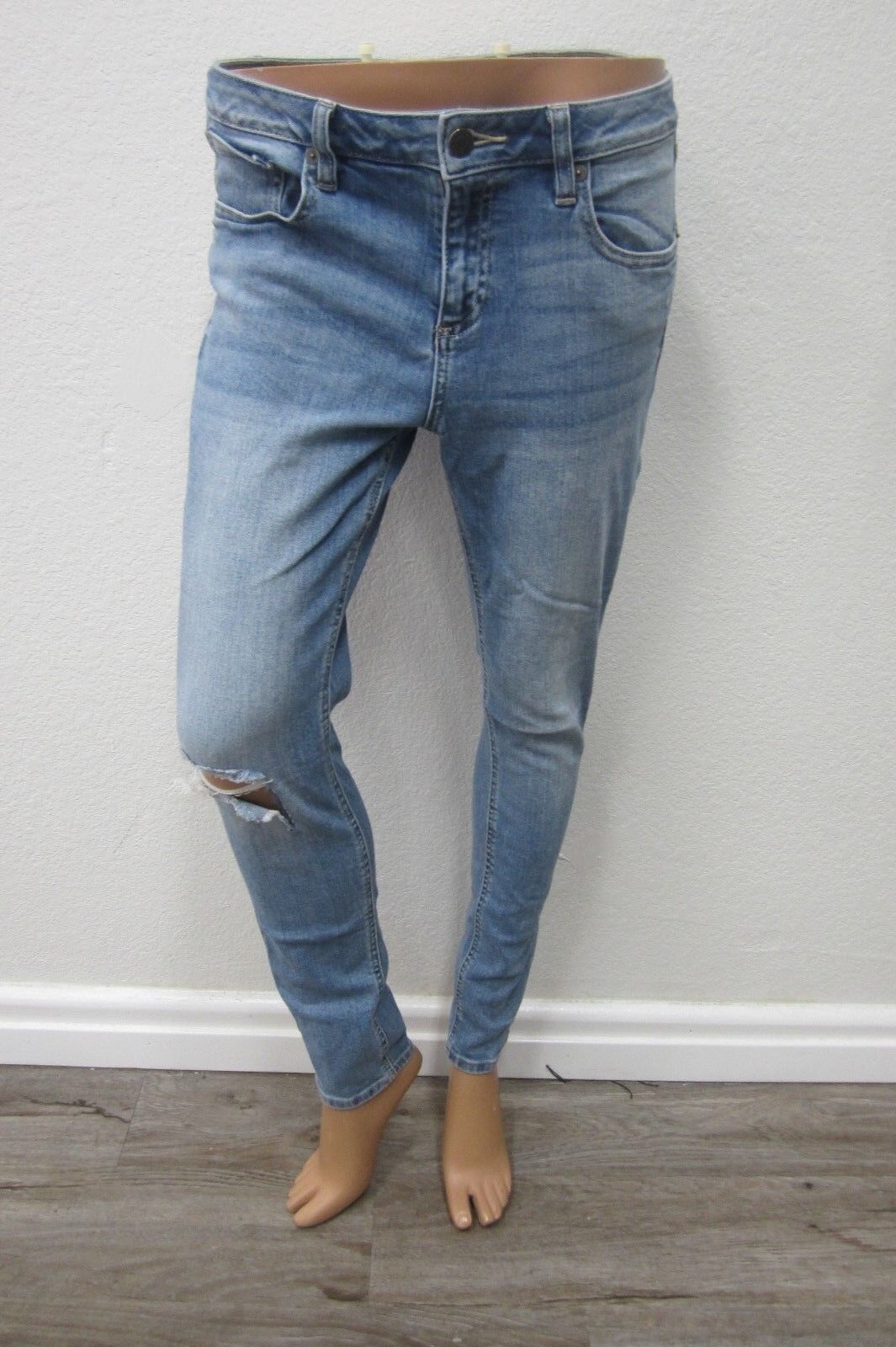 NICE  Miss Me Womens Blue Distressed Mid Rise Skinny Jeans M1001S15 Size 28 X 28