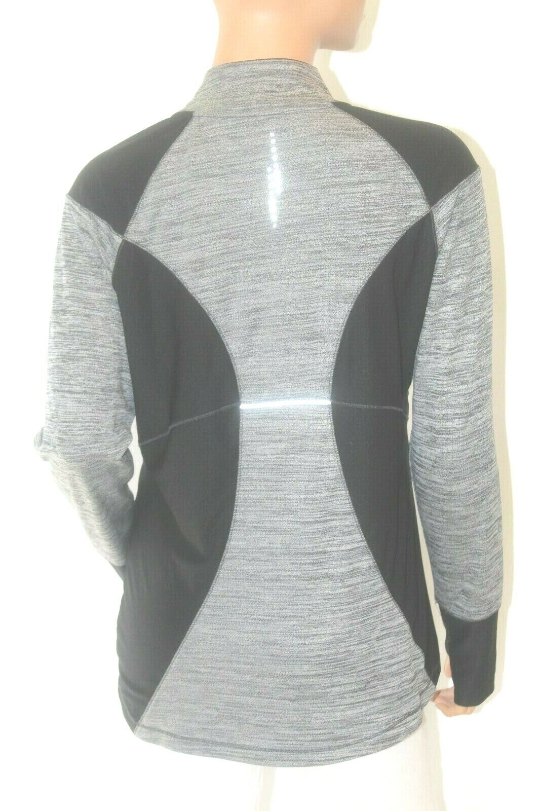 Avia Women's Gray & Black Thump Sleeve 1/4 Zip Lightweight Pullover Jacket Sz M