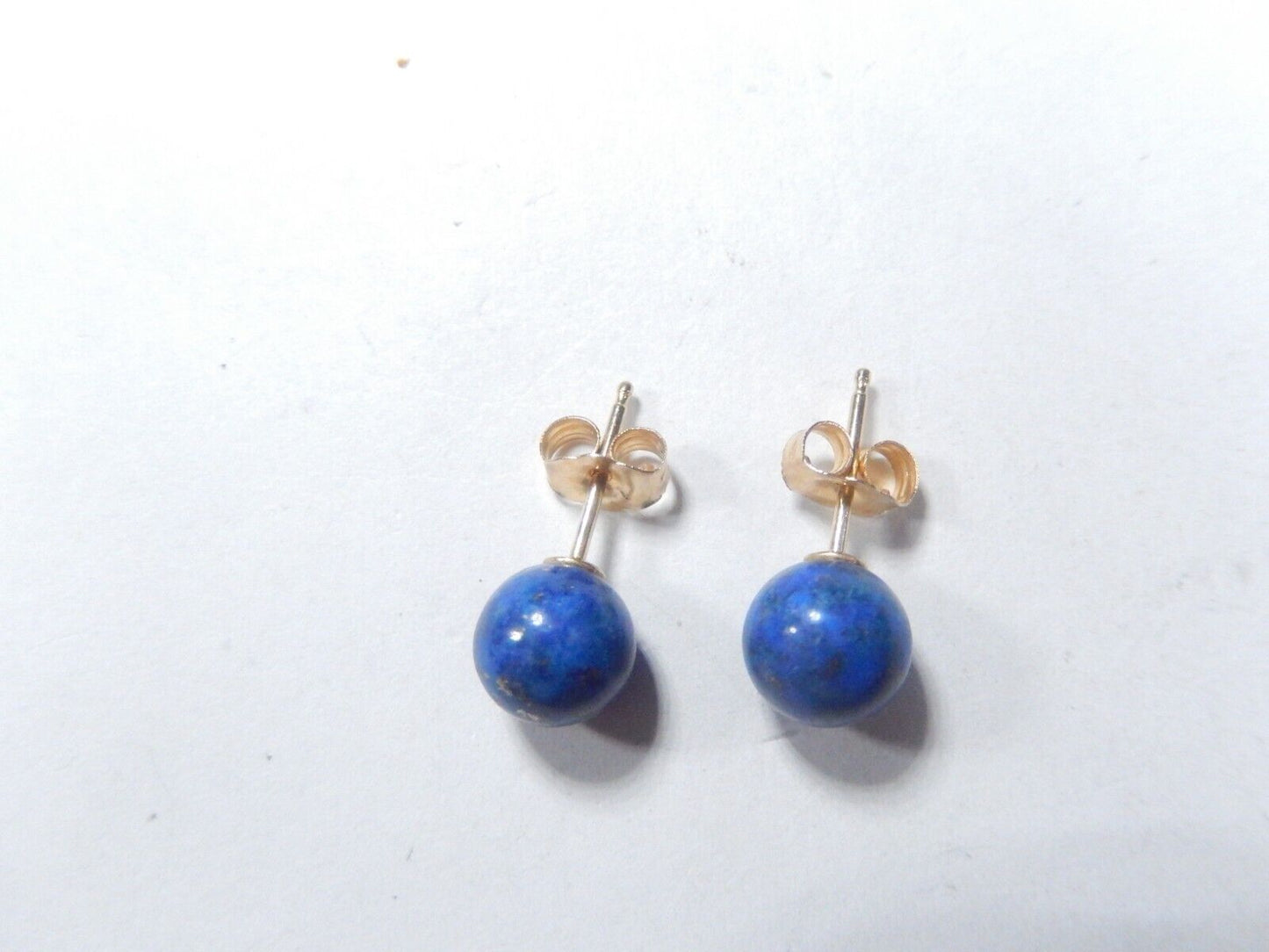 14K Yellow Gold Gem Quality Lapis 5.5mm Ball Ear Stud