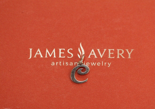 James Avery  Script C Charm Sterling Silver