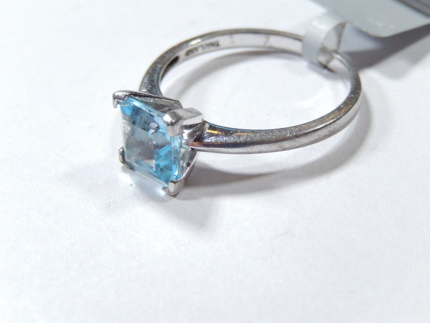 Natural 2.00CT Swiss Blue Topaz 925 Solid Sterling Silver Band Solitaire Ring 8