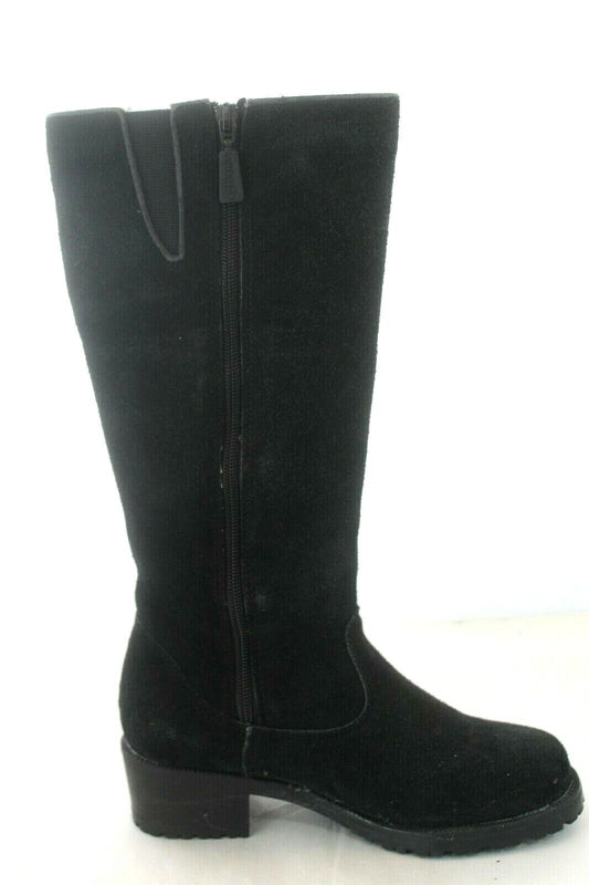 *NEW* Sporto Women's  Waterproof Side Zip Black Suede 15" Tall Boots Size 7M
