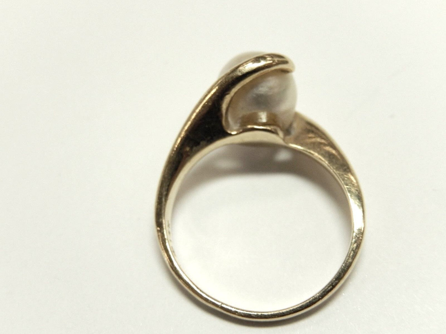 *MINT* Vintage 14k Yellow Gold 8.5mm AAA Quality Pearl Ball Ring Size 7.25