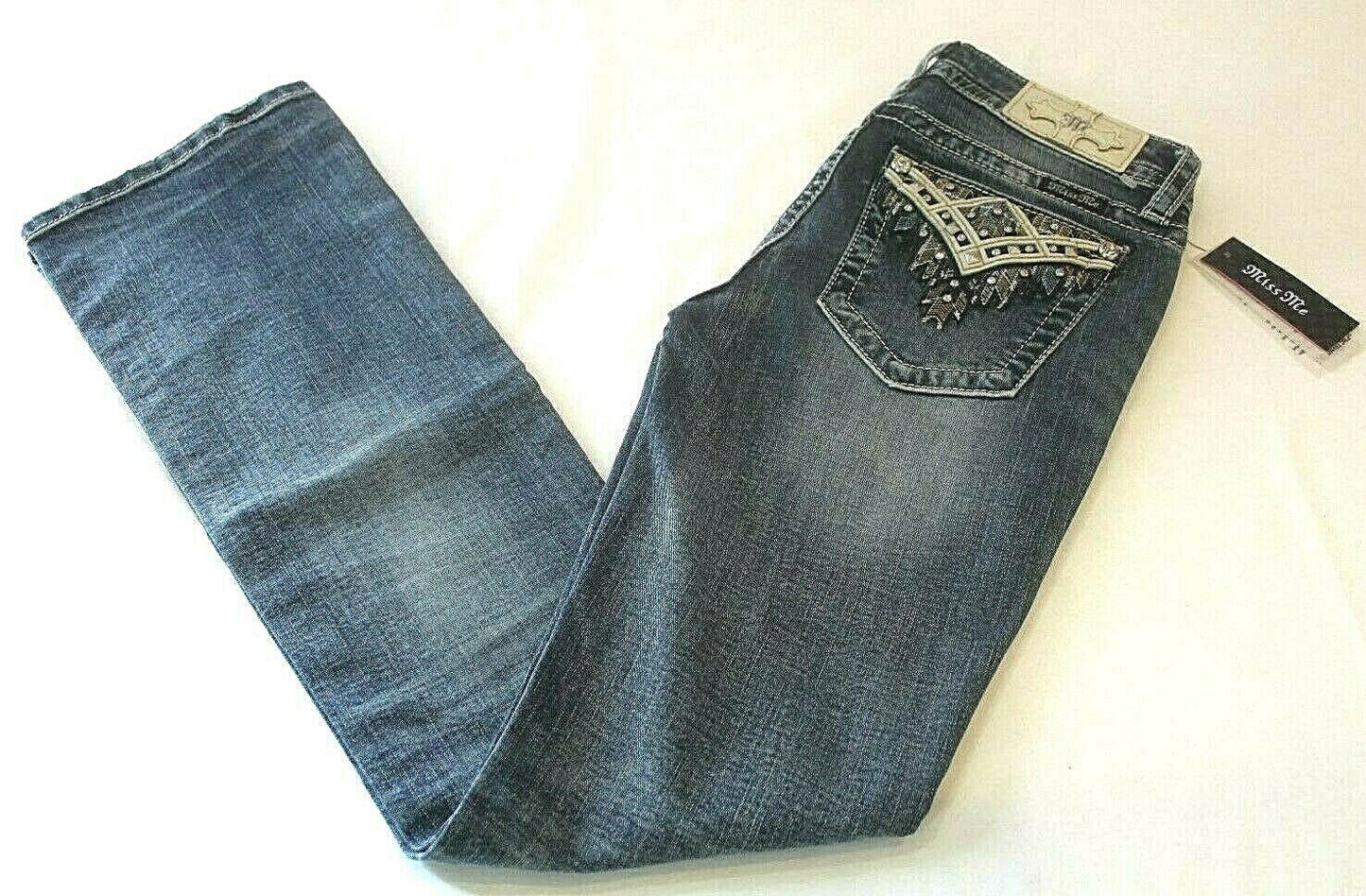 *NWT* $104. Miss Me Women's Mid Rise Chloe Boot Cut Jeans Size 26 x 34