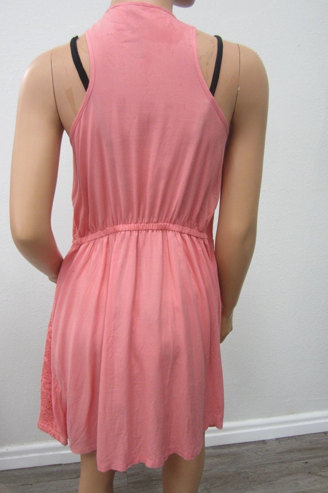 NICE  Lauren Conrad Womens Designer Coral Lace Lined Dress Cotton/Rayon Size XL