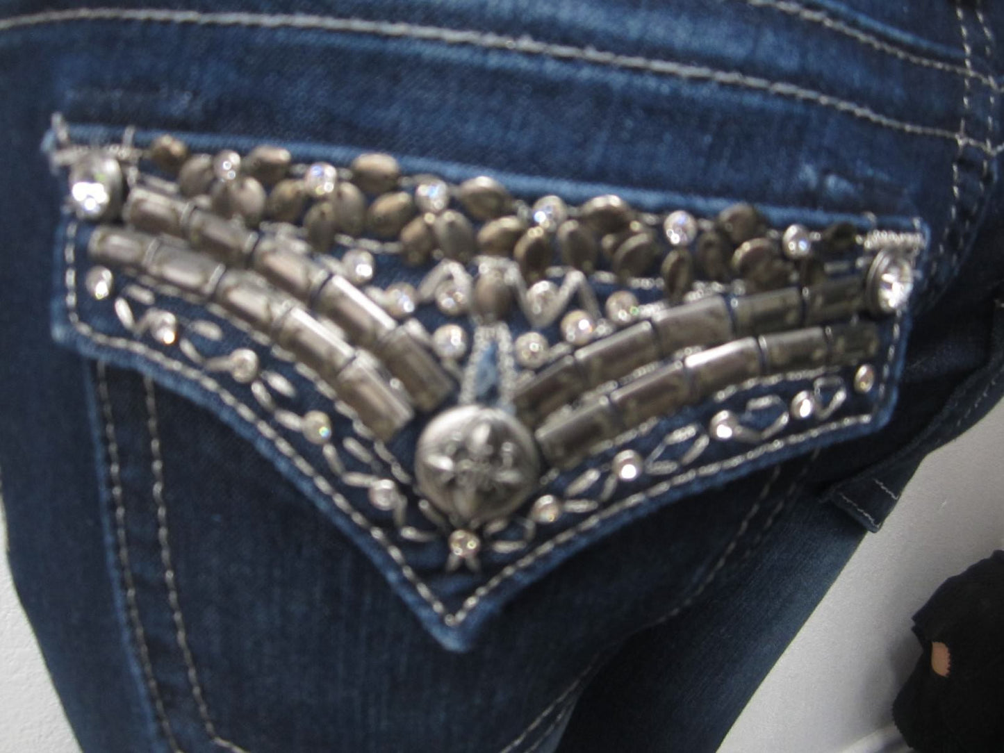 NWOT Miss Me Women's Embellished Pocket Flap Bootcut Jeans JP5489B2 Size 27 x 33