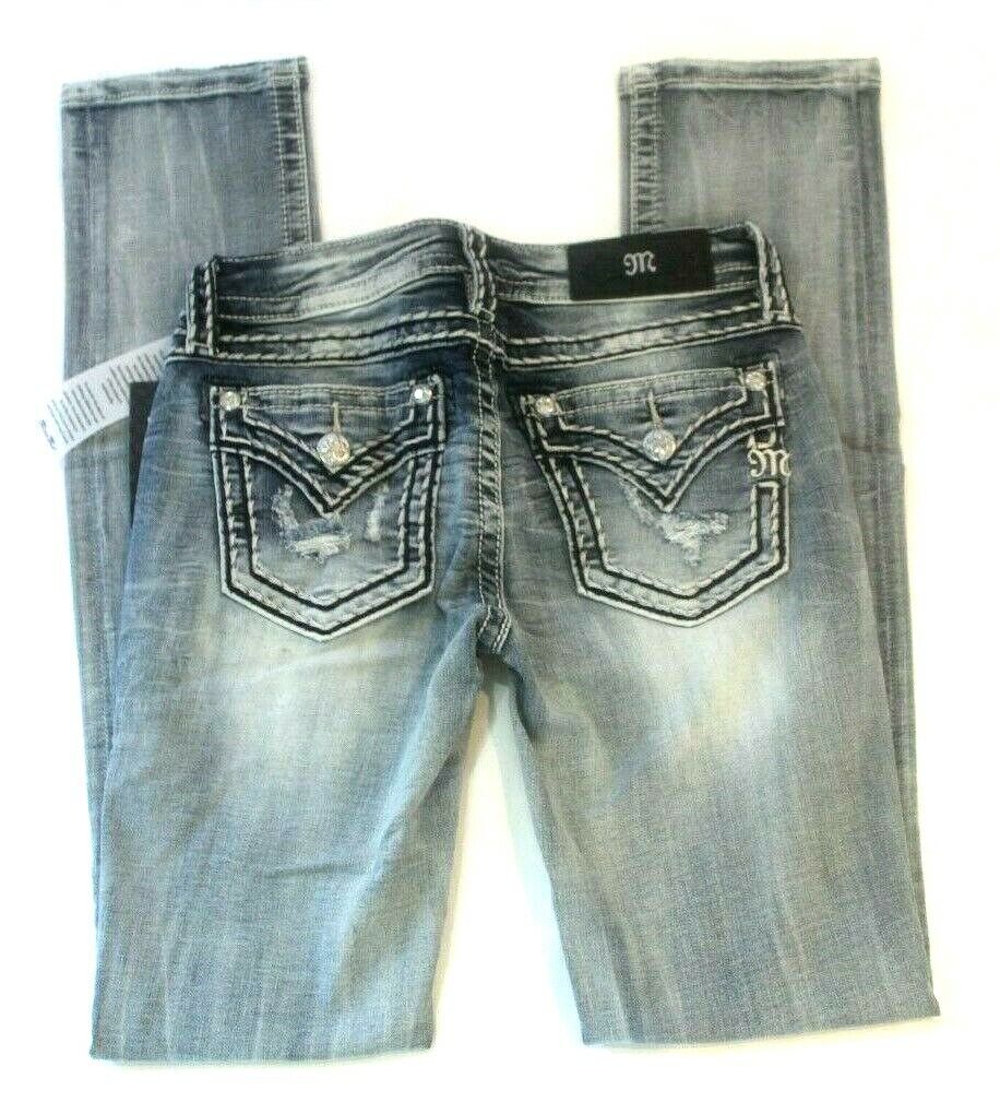 *NWT* Miss Me - Womens Mid-Rise M5014T296 Straight Jeans Size 25 x 33