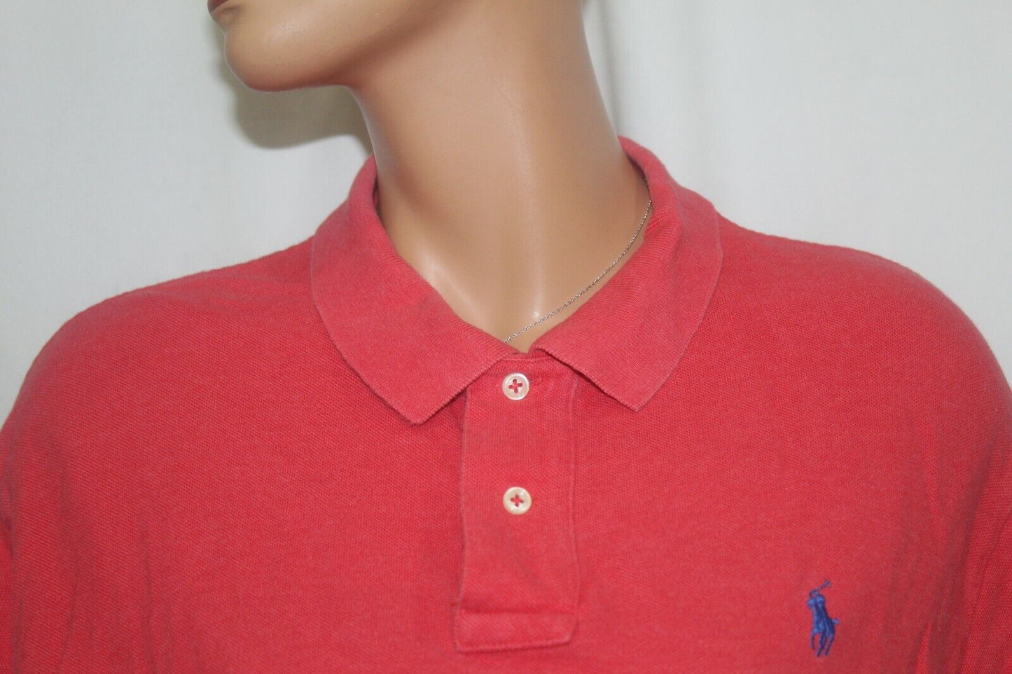 Polo Ralph Lauren Classic Red EXTRA LARGE Mesh Cotton Three Button XL Polo Shirt