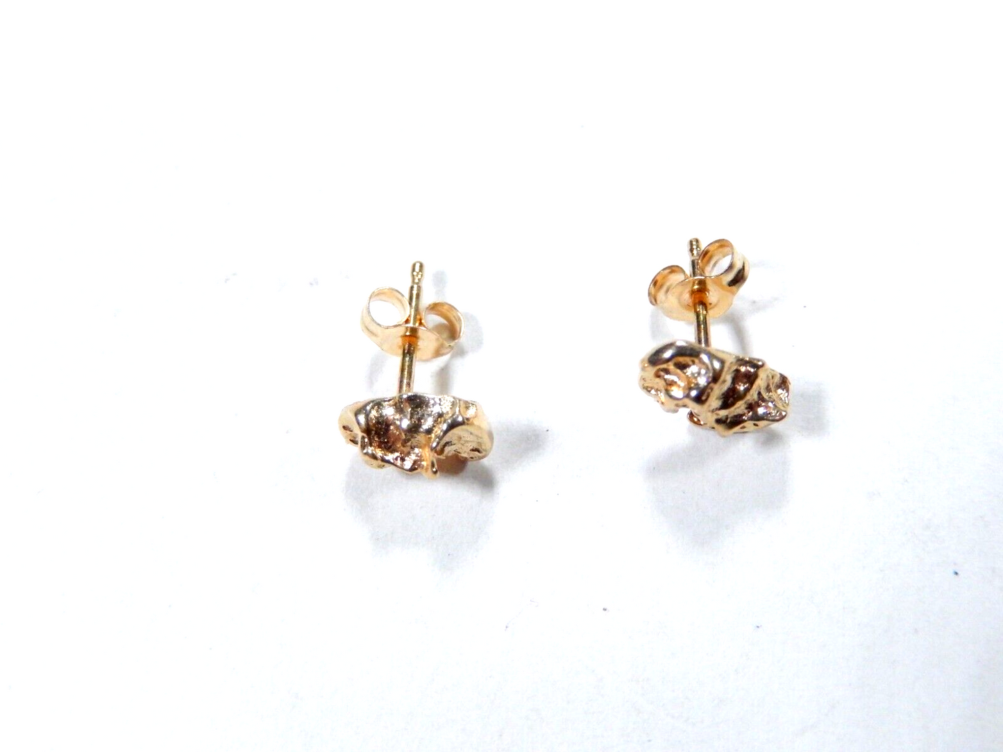 14K Yellow Gold Nugget Style Stud Earrings