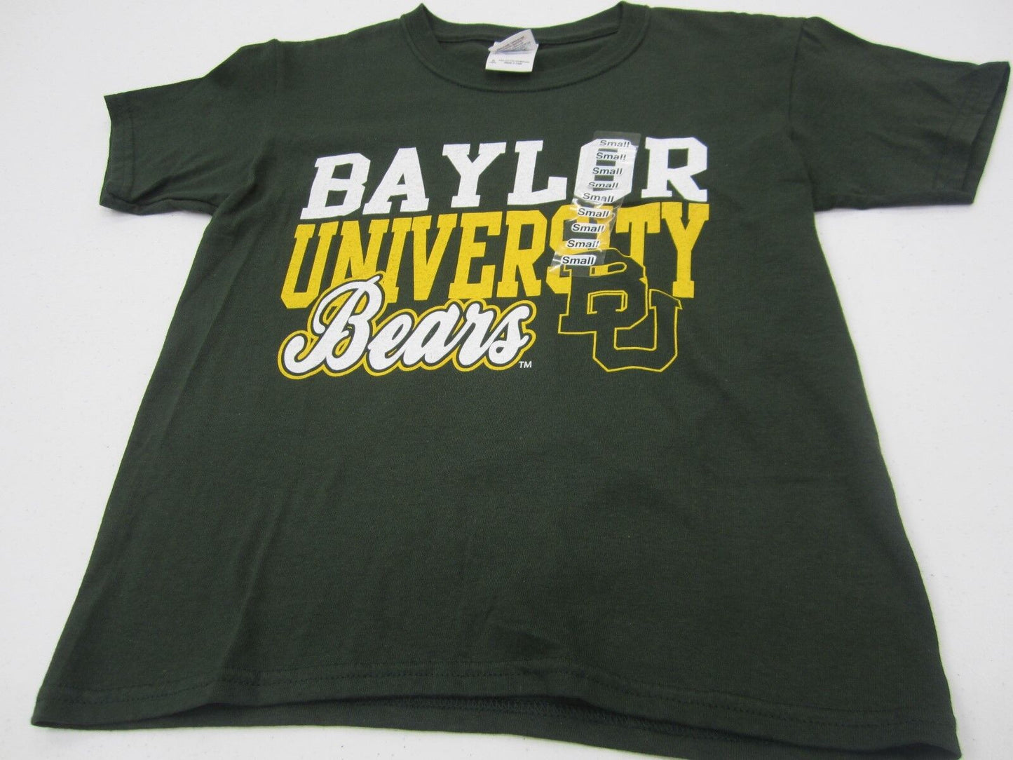 NEW Baylor University Gildan YouthT Shirt Solid 100% Cotton Short Sleeve Sz S