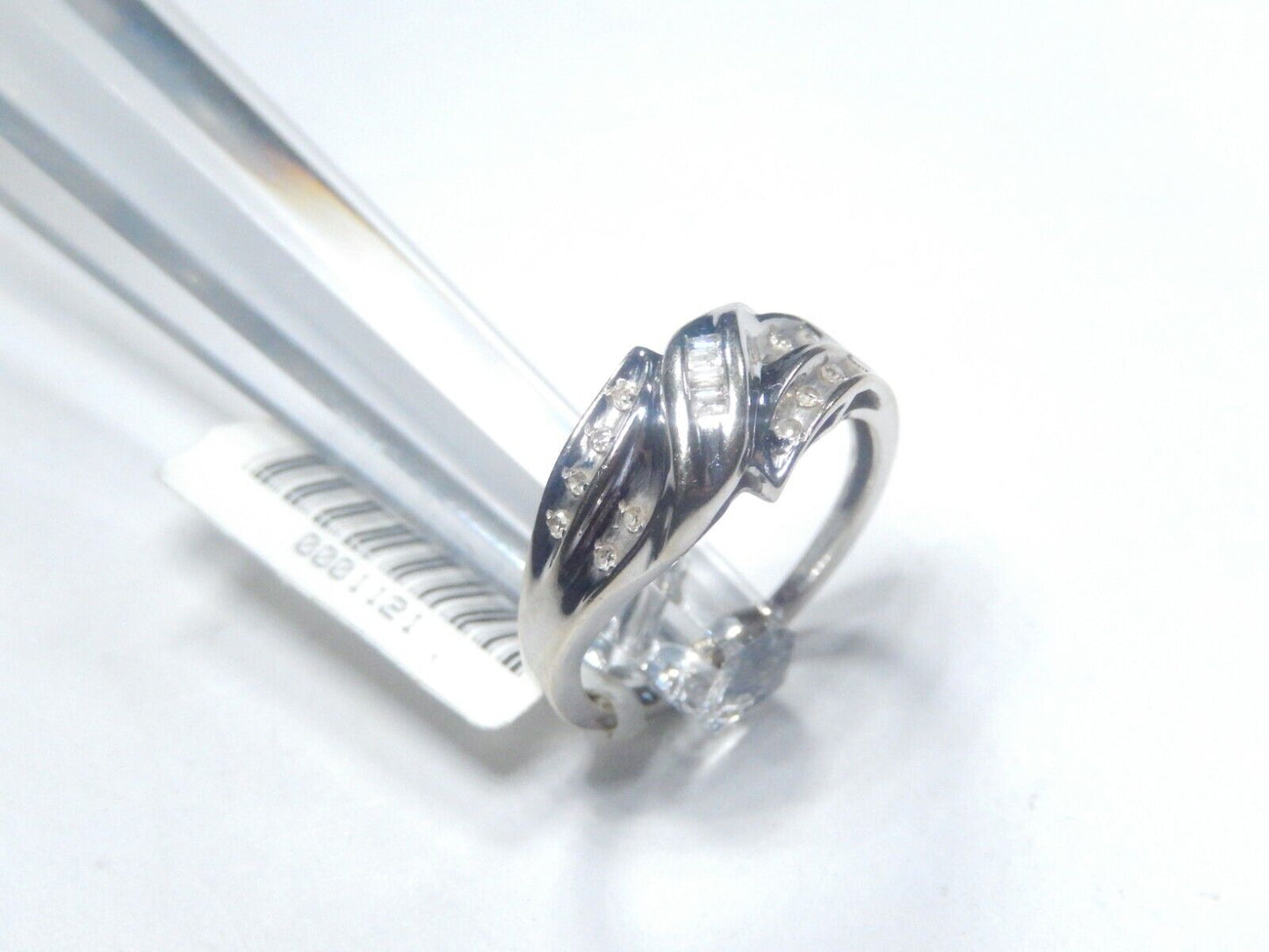 10k White Gold 1/5CT Natural Round Diamond Ladies Ring Sz 6.25