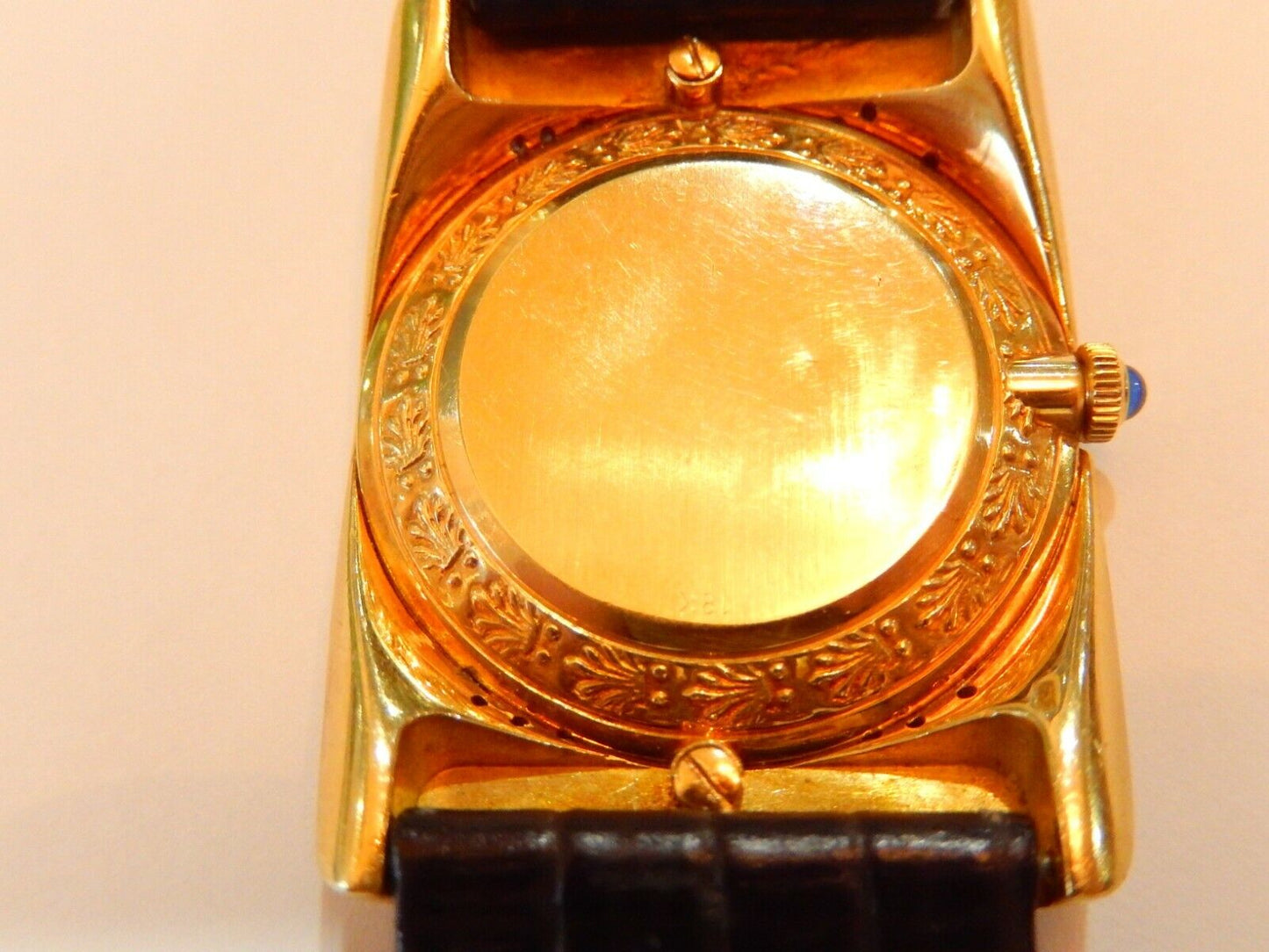 Men's CORUM 18k Yellow Gold & 82 VS Diamond Hand-Winding Watch w/ Leather Band