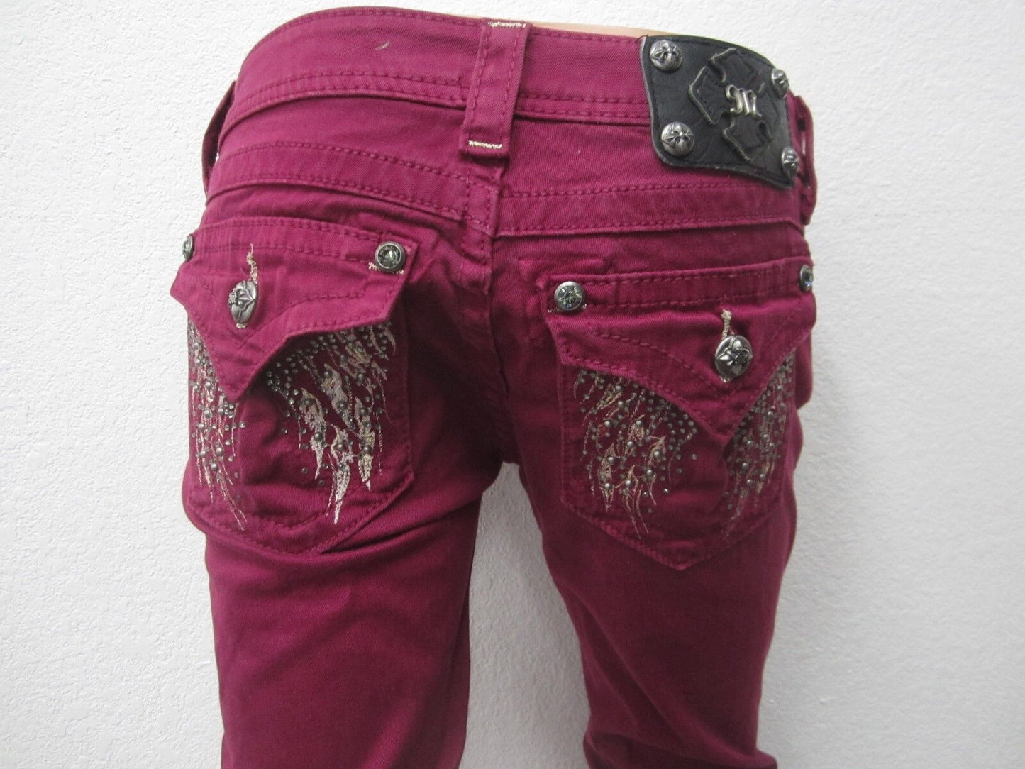 NWOT Miss Me Raspberry Angel Wings Skinny Jeans Jp5616s3