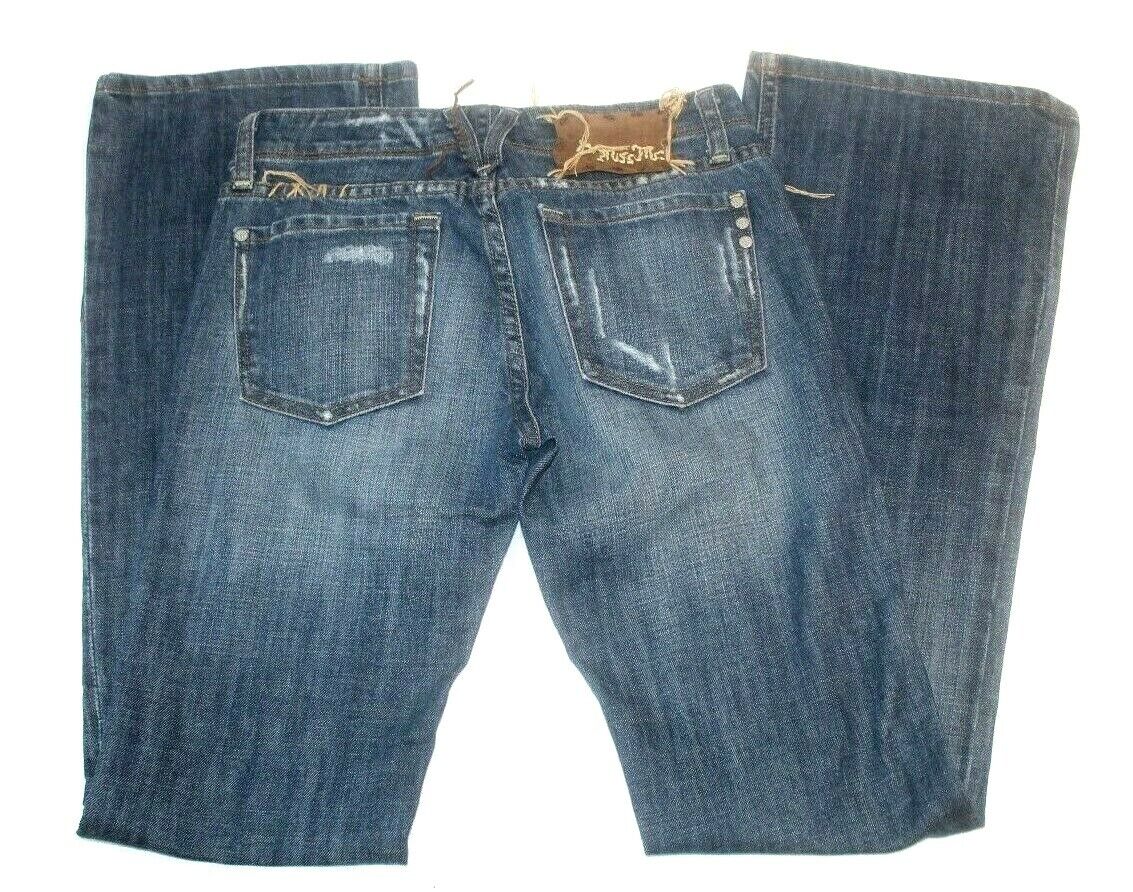 Miss Me JP4344  Distressed Flared Jackson Med Wash Denim Jeans Sz 27 (28 x 33)