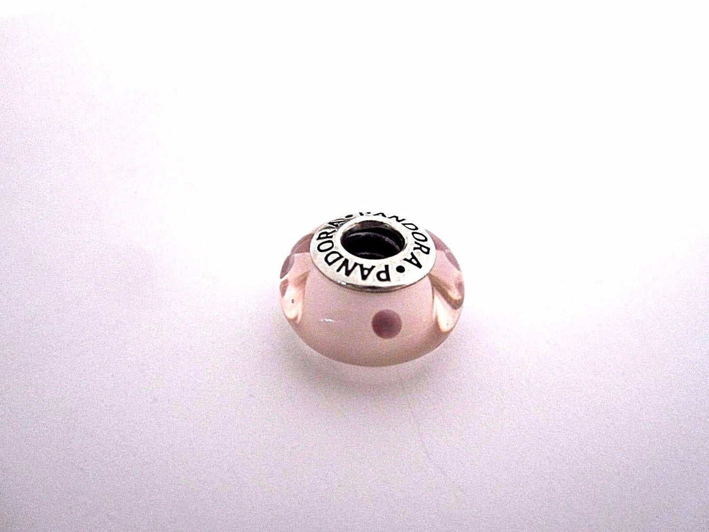 Authentic  Pandora 925 ALE Sterling Silver Pink  Murano glass twist-on  Bead