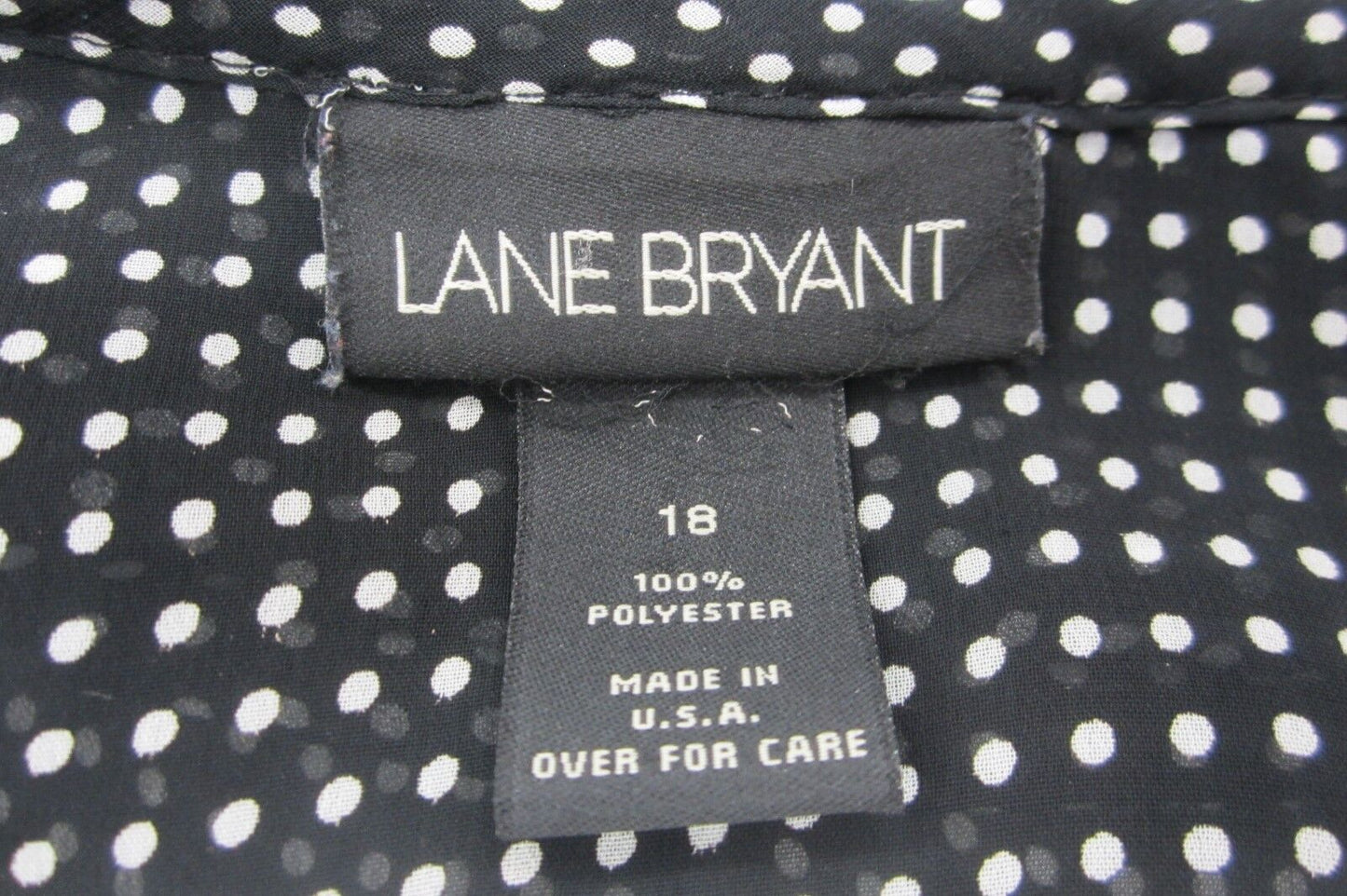 *SUPER CUTE*  LANE BRYANT SIZE 18 BLOUSE WOMEN'S TOP SHEER Black/White Poka Dot