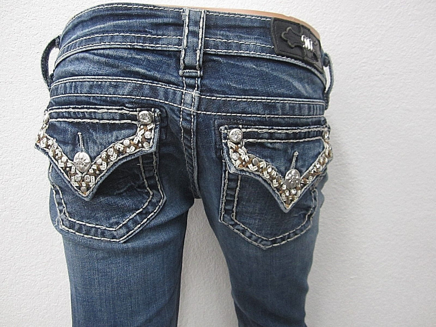 NICE Miss Me Jeans JP7306BV Signature Boot Jeans Med Blu Size 26 x 32