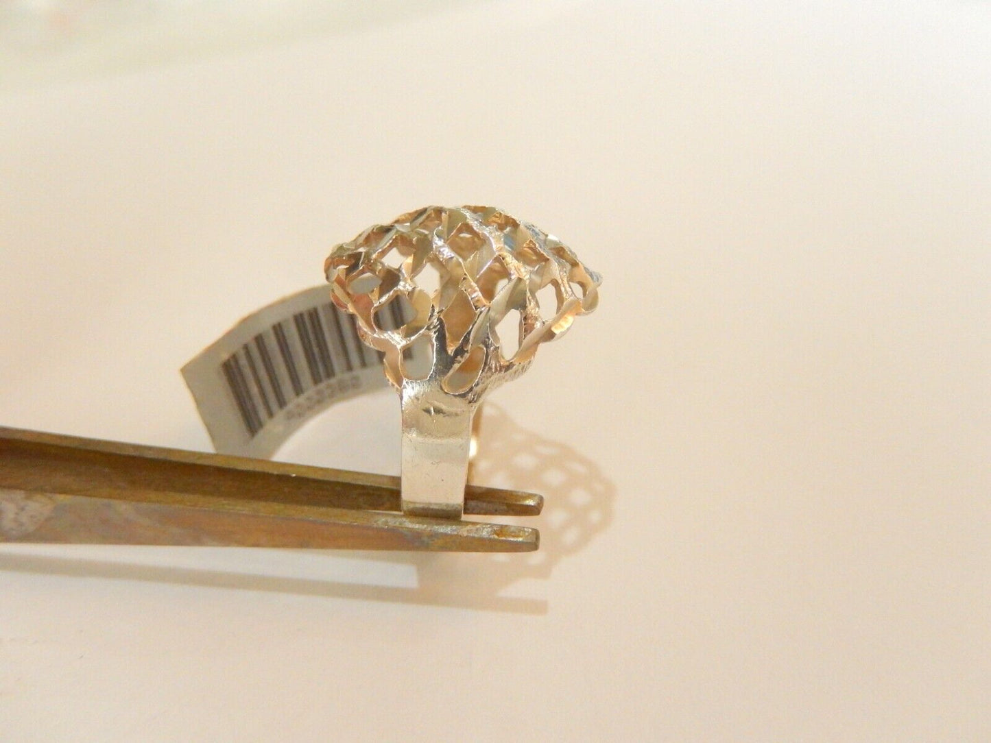 *VINTAGE*  Sterling Silver Diamond Cut Woven Tapered Dome Ring Size 7.25