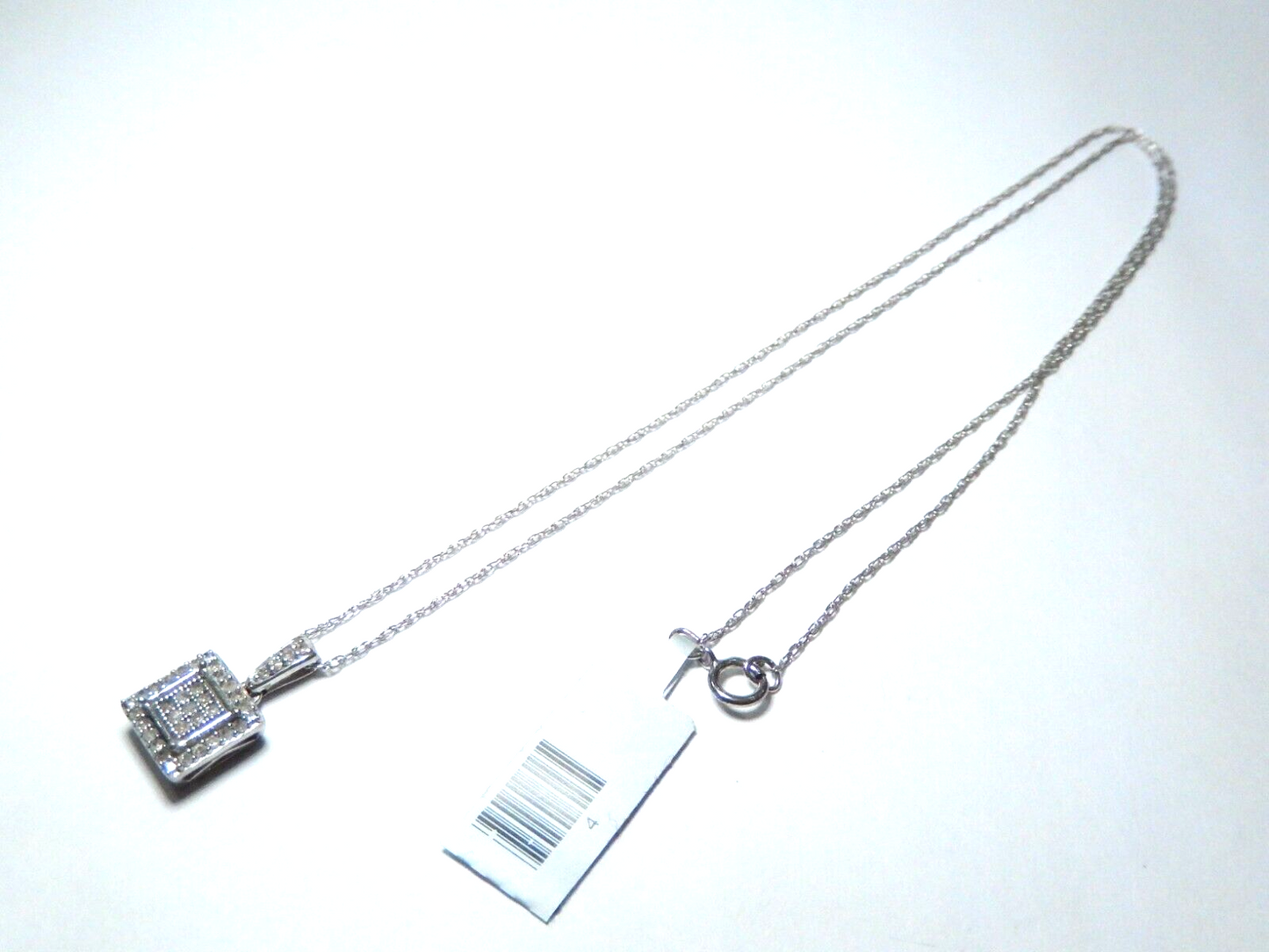 Sterling Silver Hip Hop  Iced Real Diamond Pendant Necklace w/18" Chain
