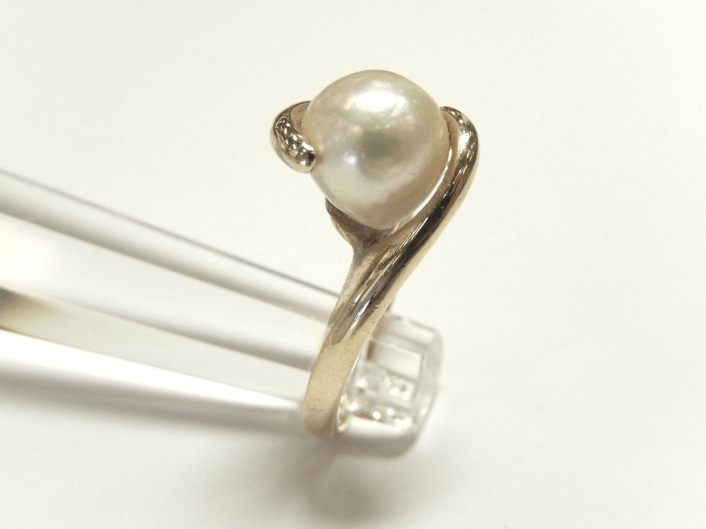 *MINT* Vintage 14k Yellow Gold 8.5mm AAA Quality Pearl Ball Ring Size 7.25