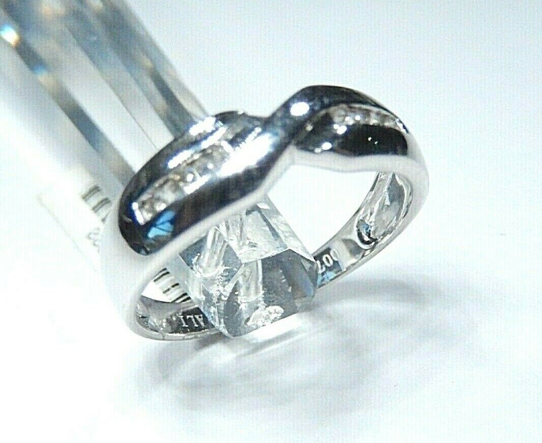 *VINTAGE* 14K White Gold Diamond Engagement & Wedding Criss Cross Ring Size 7.75