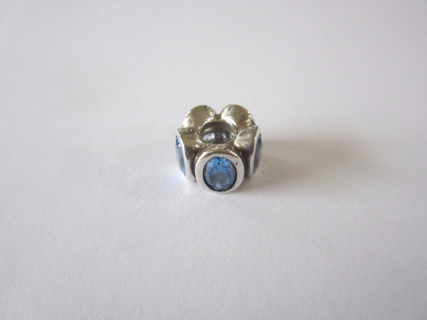 GENUINE PANDORA CHARM -5  OVAL BLUE CZ -RETIRED