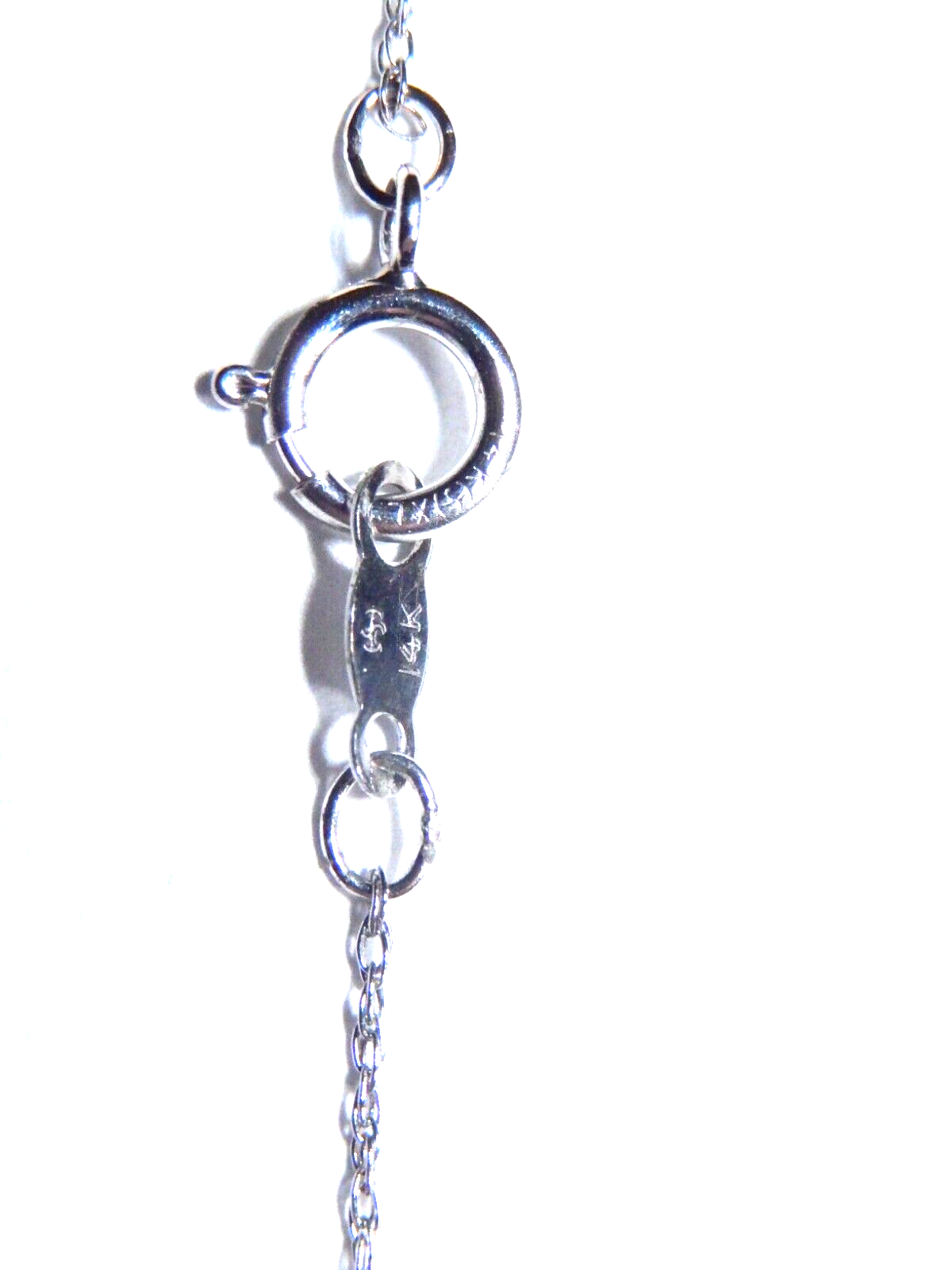 *VINTAGE*  14K White Gold .25 CT Diamond  Open Heart  Pendant w/ 14K WG 18" Chn
