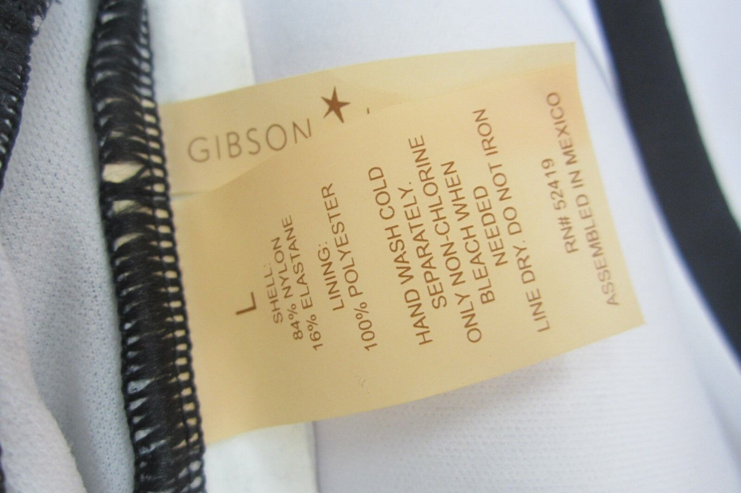 NWT Gibson & Latimer VERY CUTE Black & White One-Piece Swimsuit Size L