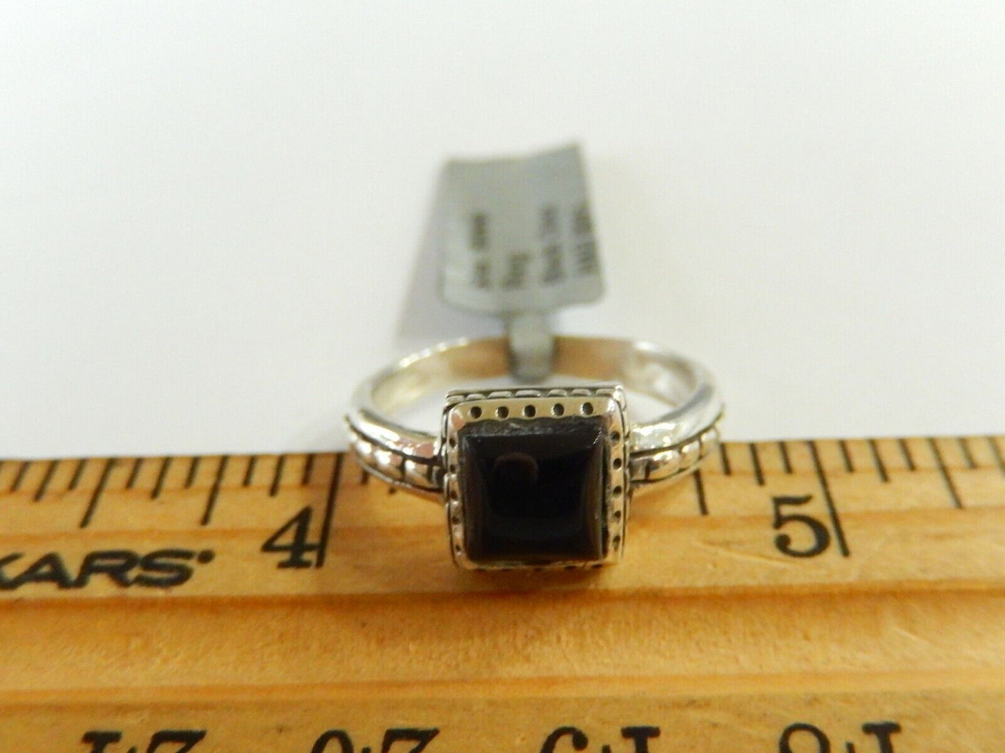 *VINTAGE*  925 Sterling Silver  Black Onyx  Ring Size 7
