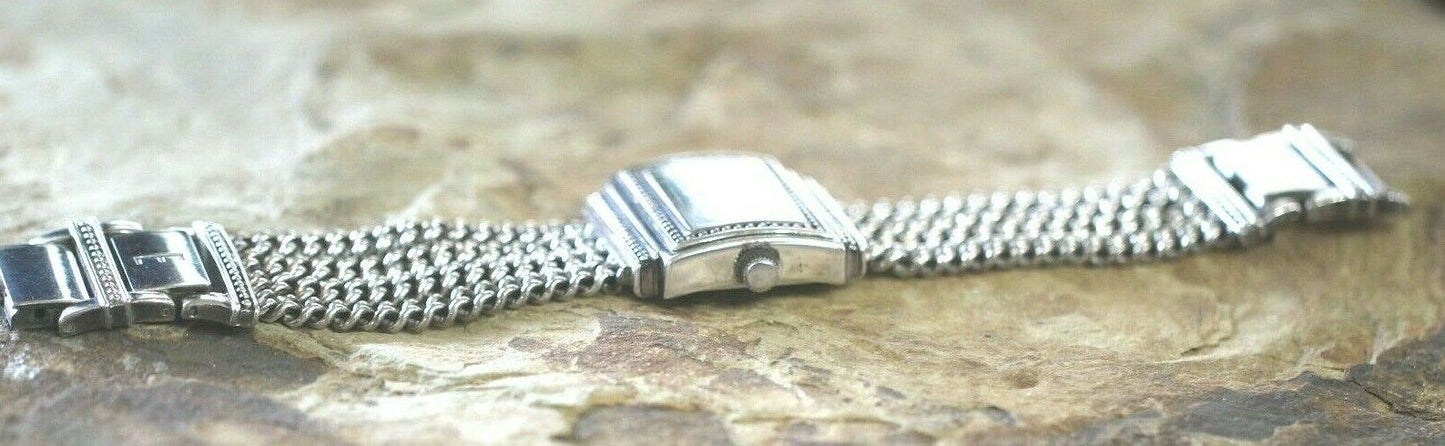 Ecclissi Sterling Silver Wrist Watch  Sterling Silver Multi Chain Band