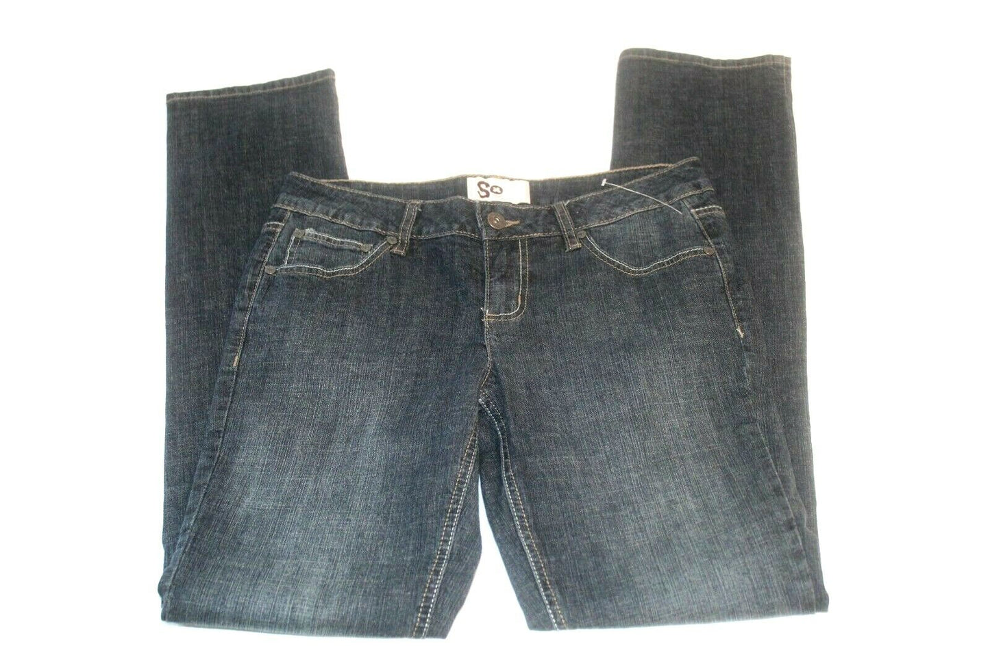 *MINT* Women's "SO" Dark Blue Denim Straight  Cut Jeans Size 5 / W28 x L32