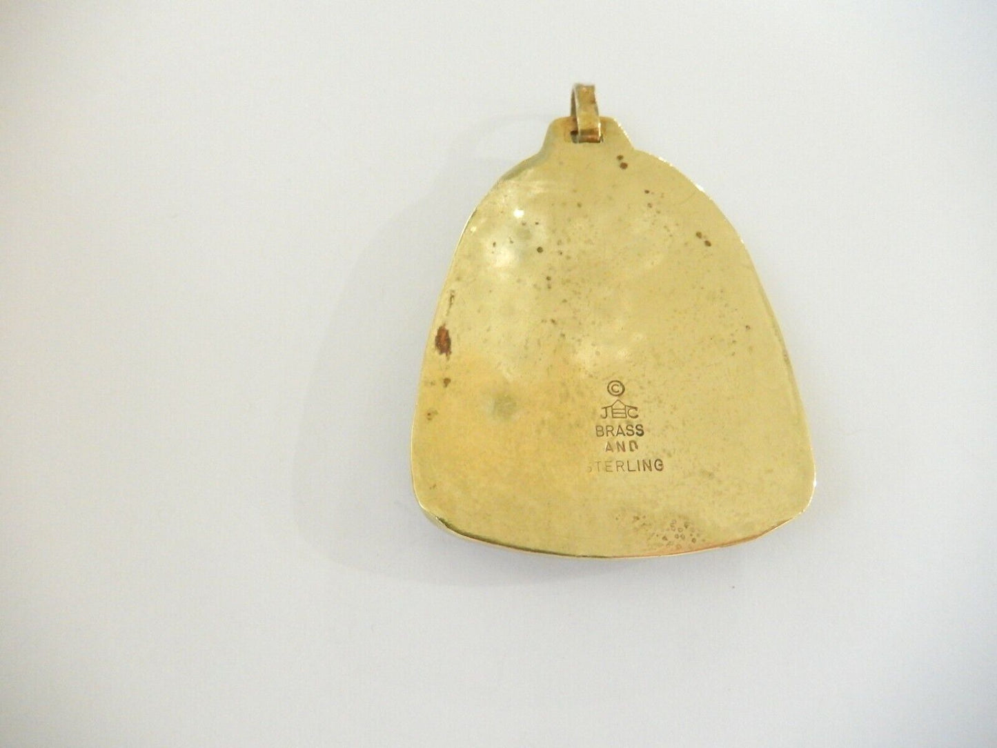 *RETIRED* LARGE  JEEP COLLINS  Sterling  &  Brass  Dove & Tree Shadowbox Pendant
