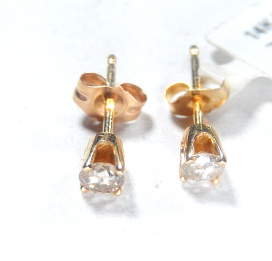 14k Yellow Gold  .20ct - Natural Diamond Ear Studs