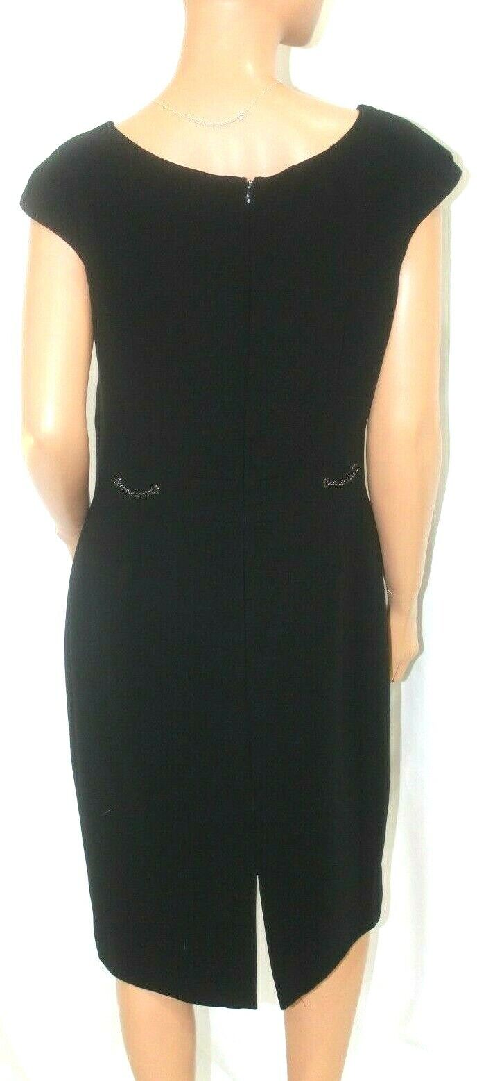 TAHARI Arthur S. Levine Sheath Dress Black Sleeveless Stretch Lined Size 10