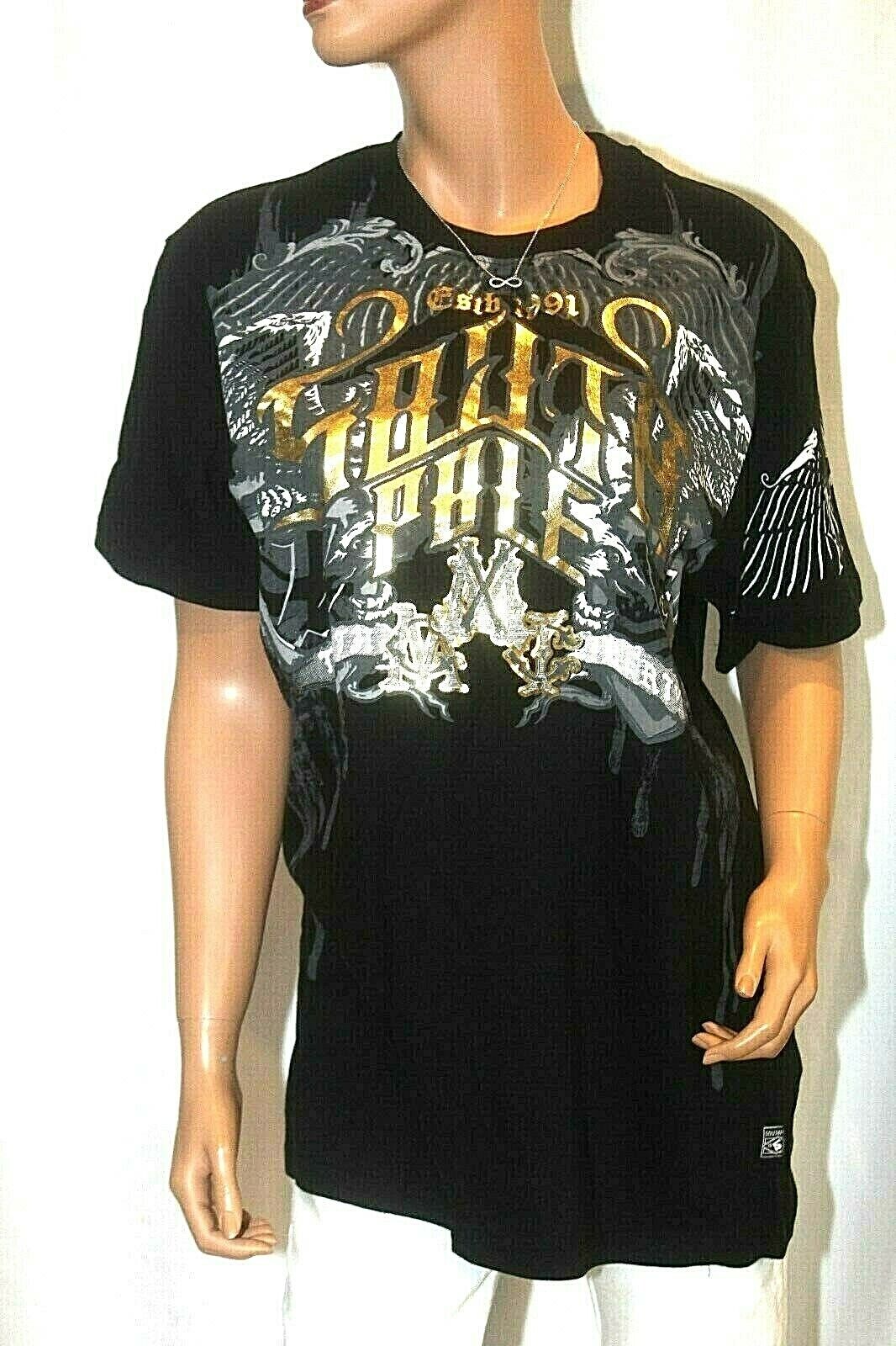 *NWT* Southpole Men's  T Shirt Black  Metallic Signature Series T-Shirt Size Med