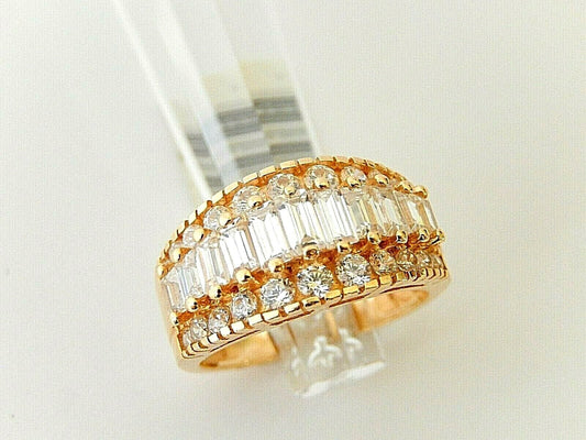 14K Solid Yellow Gold 1 CT Emerald & Round Cut CZ Wedding Engagement Ring Sz 6.5