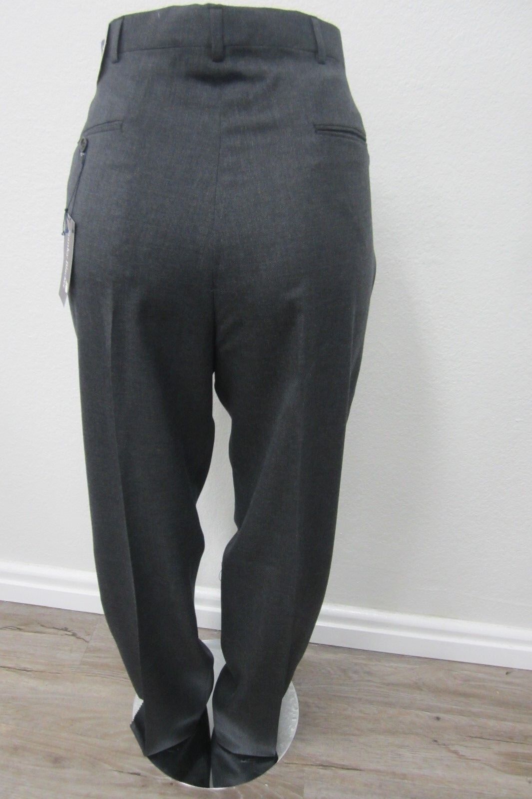 NWT Stanley Blacker  100% Wool Charcoal Trousers  Unfinished Hem Size W36 x L38