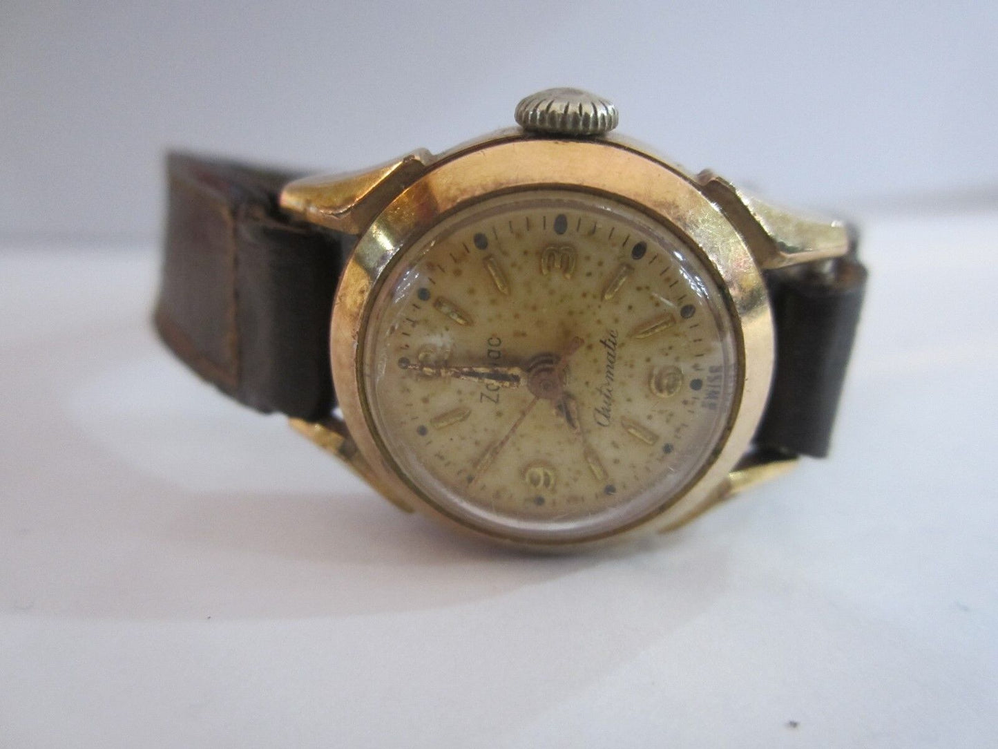 Vintage Zodiac Womens Automatic Watch With Leather Band