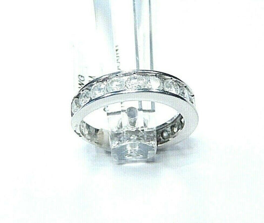 10K WHITE GOLD CHANNEL SET ROUND CUT 1CT DIAMOND ENGAGEMENT WEDDING BAND RING