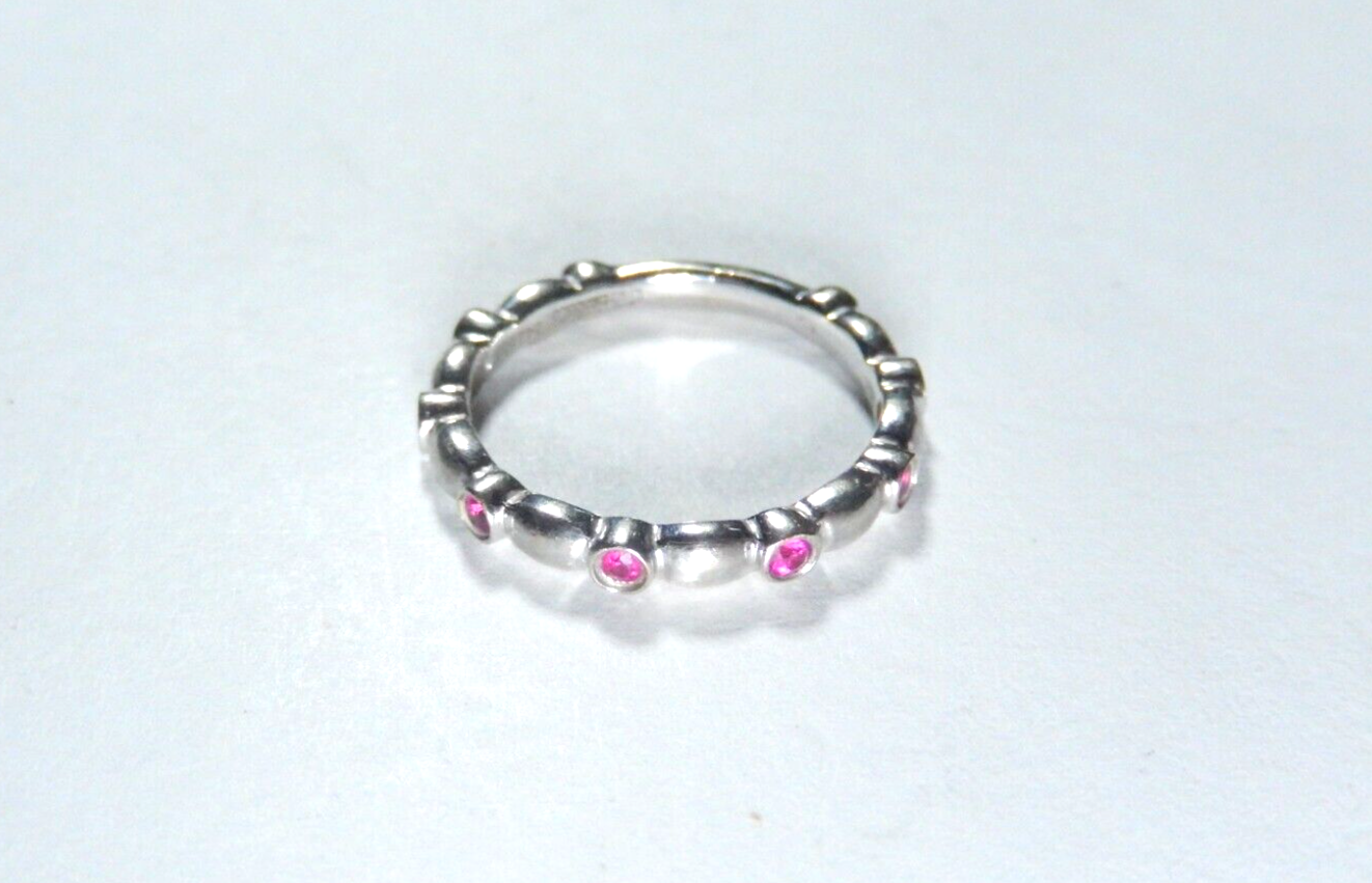 GABRIEL & CO.  14K WHITE GOLD NATURAL RUBY WEDDING  RING SIZE 6