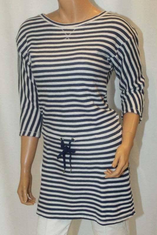 *NEW* Victoria Secret Striped Long Knit Pullover with Drawstring Waist Sz XS