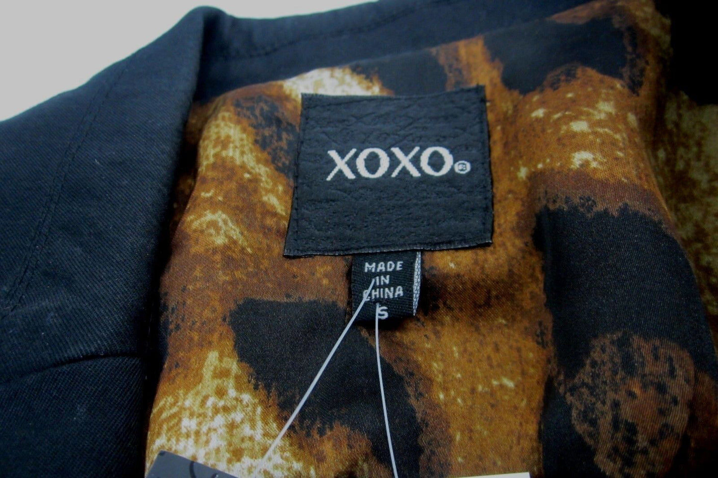 NWT Women's XOXO Black Blazer With Lace back & Arm Cuff Detail Size Small