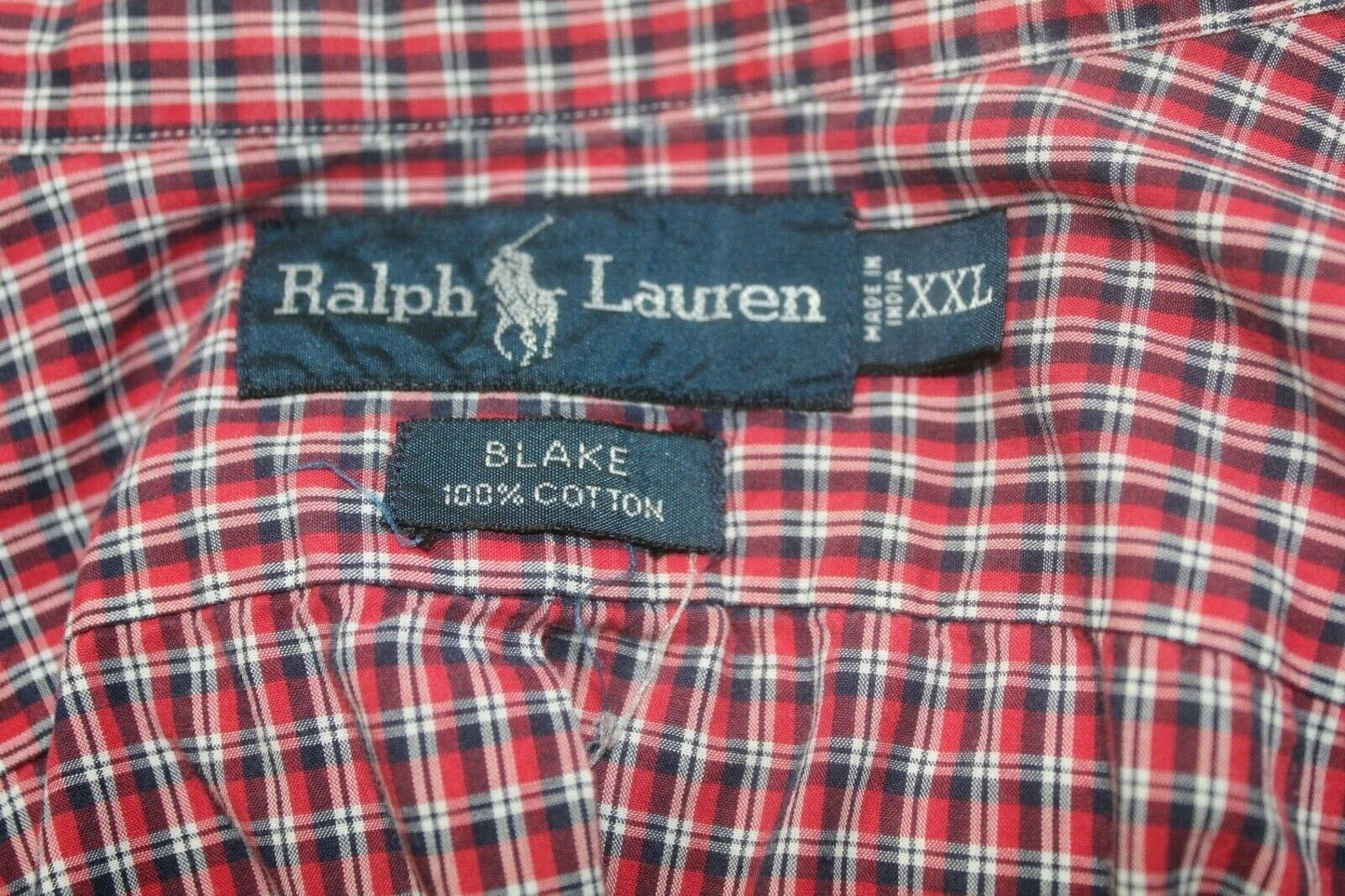 RALPH LAUREN Blake Button Front Casual Shirt Short Sleeve Red Plaid Pony Men 2XL